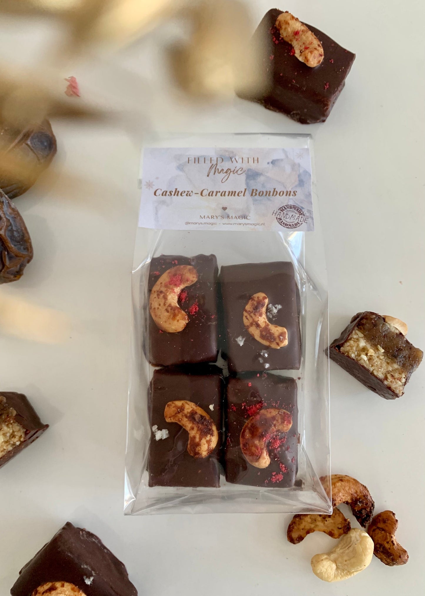 Cashew-dadel bonbons (4 stuks)